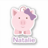 Sticker Cochon fille mignonne (Devant)