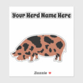 Sticker Cochon KuneKune personnalisé (Feuille)