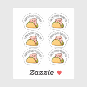 Sticker Cochon Mignon dans un Taco Drôle de Pun Design d'H