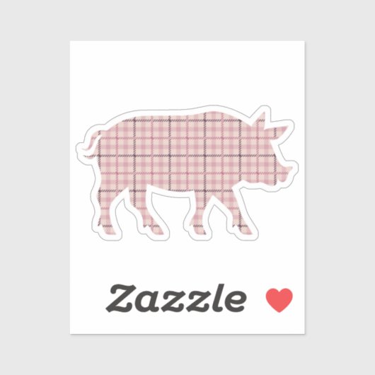 Sticker Cochon rose (Feuille)