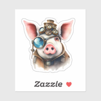 Sticker Cochon Steampunk