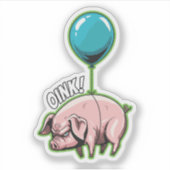 Sticker Cochon Volant Menaçant (Devant)