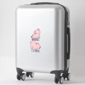 Sticker Cochon Yoga Cute Pigs Doing Sport inhale exhale (Sur valise)