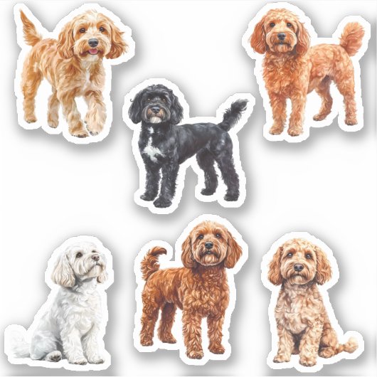Sticker Cockapoo Cute Amoureux des chiens (Devant)
