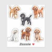 Sticker Cockapoo Cute Amoureux des chiens (Feuille)