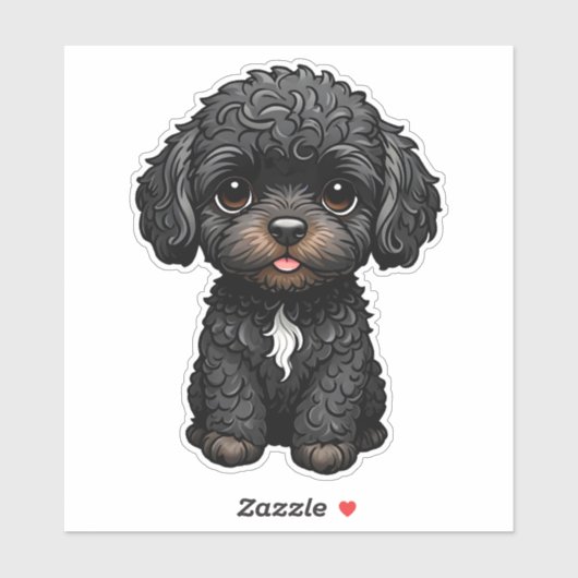 Sticker Cockapoo noir (Feuille)