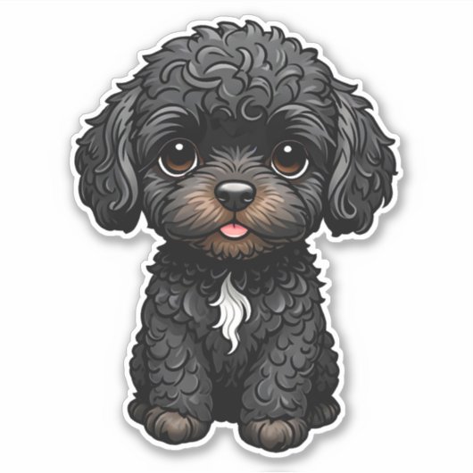 Sticker Cockapoo noir (Devant)