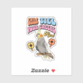 Sticker Cockatiel Parrot gai (Feuille)