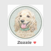 Sticker Cocker Spaniel Buff Peinture - Art Chien original (Feuille)