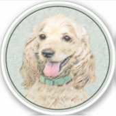 Sticker Cocker Spaniel Buff Peinture - Art Chien original (Devant)