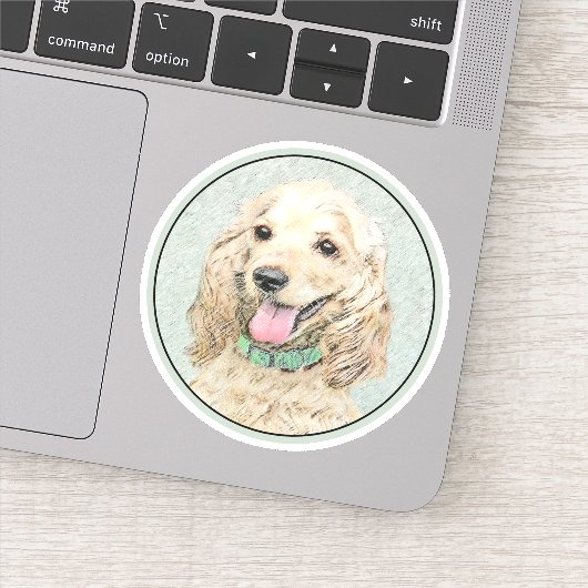 Sticker Cocker Spaniel Buff Peinture - Art Chien original (Détail)