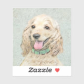 Sticker Cocker Spaniel Buff Peinture - Art Chien original (Feuille)