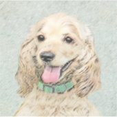 Sticker Cocker Spaniel Buff Peinture - Art Chien original (Devant)