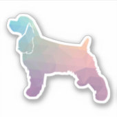 Sticker Cocker Spaniel Chien Silhouette Motif géométrique  (Devant)