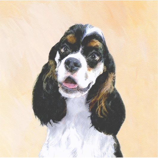 Sticker Cocker Spaniel (Parti) Peinture - Art Chien origin (Devant)