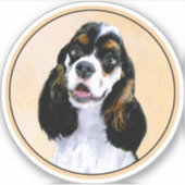 Sticker Cocker Spaniel (Parti) Peinture - Art Chien origin (Devant)