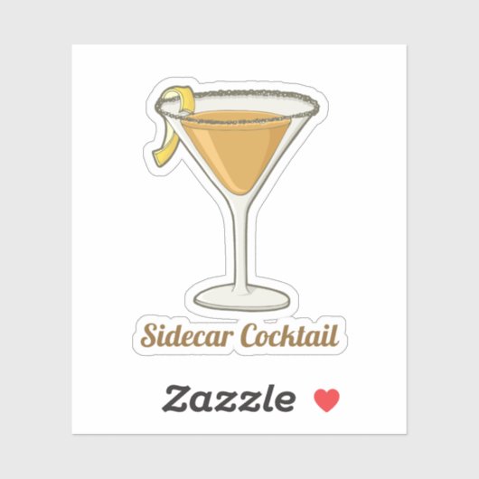 Sticker Cocktail Sidecar (Feuille)
