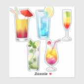 Sticker Cocktails tropicaux (Feuille)
