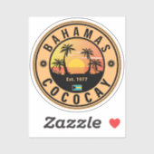 Sticker Coco Cay Bahamas Retro Sunset Souvenirs 60s (Feuille)