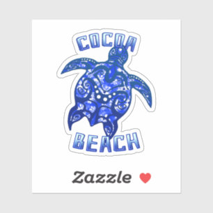 Sticker Cocoa Beach Floride Vacances Tortue Tribale