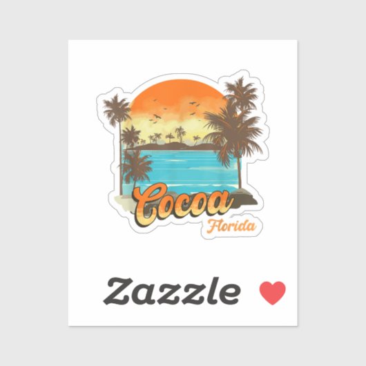 Sticker Cocoa Florida Beach Vacances été Palm Sunset (Feuille)