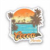 Sticker Cocoa Florida Beach Vacances été Palm Sunset (Recto)