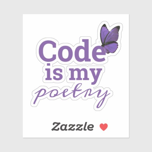 Sticker Code est mon programmeur de poésie violet (Feuille)