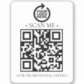 Sticker Code et logo QR de votre entreprise (Devant)