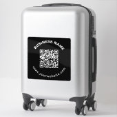 Sticker Code QR avec nom d'entreprise Texte circulaire gra (Sur valise)