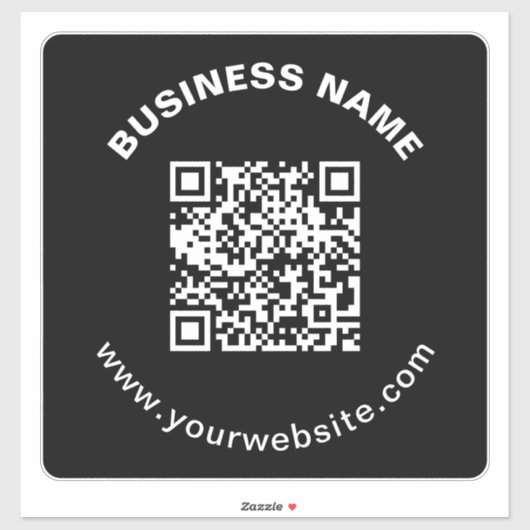 Sticker Code QR avec nom d'entreprise Texte circulaire gra (Feuille)