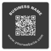 Sticker Code QR avec nom d'entreprise Texte circulaire gra (Devant)