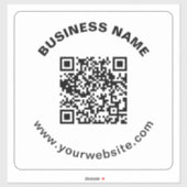 Sticker Code QR avec nom d'entreprise Texte circulaire gra (Feuille)
