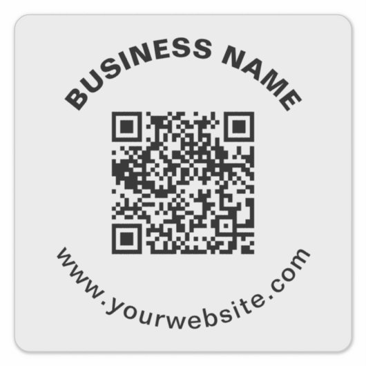 Sticker Code QR avec nom d'entreprise Texte circulaire gra (Devant)