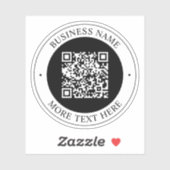 Sticker Code QR avec nom d'entreprise Texte circulaire mod (Feuille)