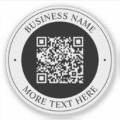 Sticker Code QR avec nom d'entreprise Texte circulaire mod (Devant)