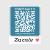 Sticker Code QR bleu océan modifiable (Feuille)