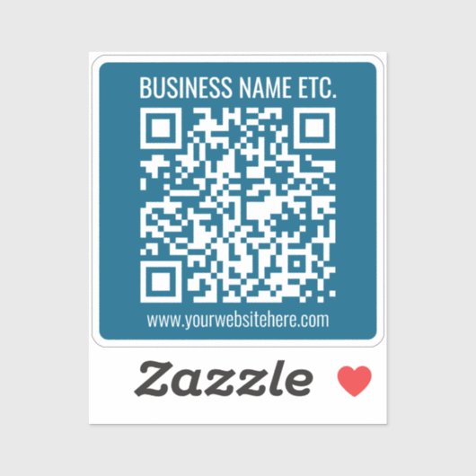 Sticker Code QR bleu océan modifiable (Feuille)