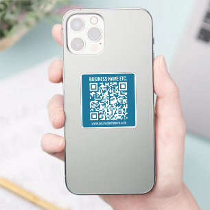 Sticker Code QR bleu océan modifiable