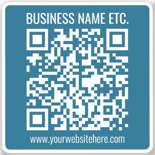 Sticker Code QR bleu océan modifiable (Recto)