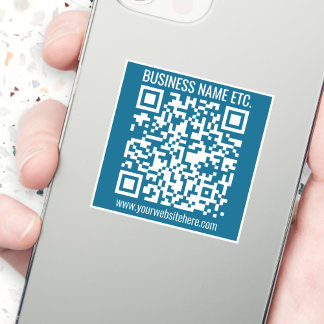 Sticker Code QR bleu océan modifiable