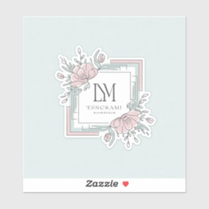 Sticker Code QR botanique vintage Carré professionnel pers