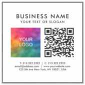 Sticker Code QR client Logo commercial Modèle de texte XL (Devant)