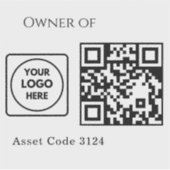 Sticker Code QR d'actif personnalisé | Logo d'entreprise d (Devant)
