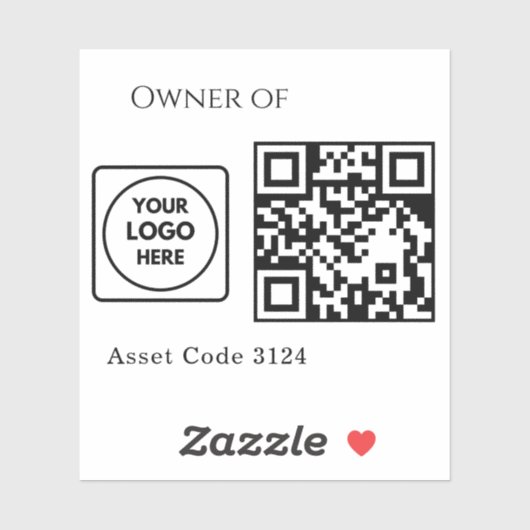 Sticker Code QR d'actif personnalisé | Logo d'entreprise d (Feuille)