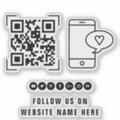 Sticker Code QR de l'entreprise | Suivez-nous (Devant)