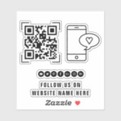 Sticker Code QR de l'entreprise | Suivez-nous (Feuille)