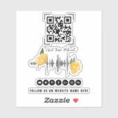 Sticker Code QR du podcast illustré moderne Suivre (Feuille)