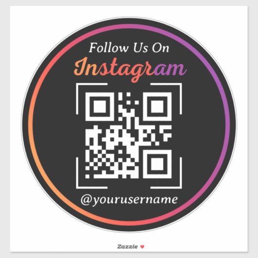 Sticker Code QR entreprise Instagram noir (Feuille)