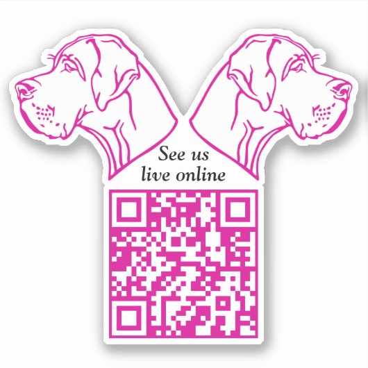 Sticker Code QR Grand Danois Vinyle (Devant)
