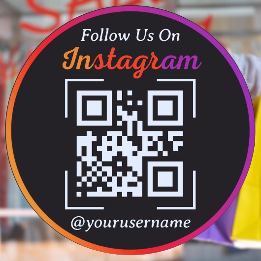 Sticker Code QR Instagram Business noir